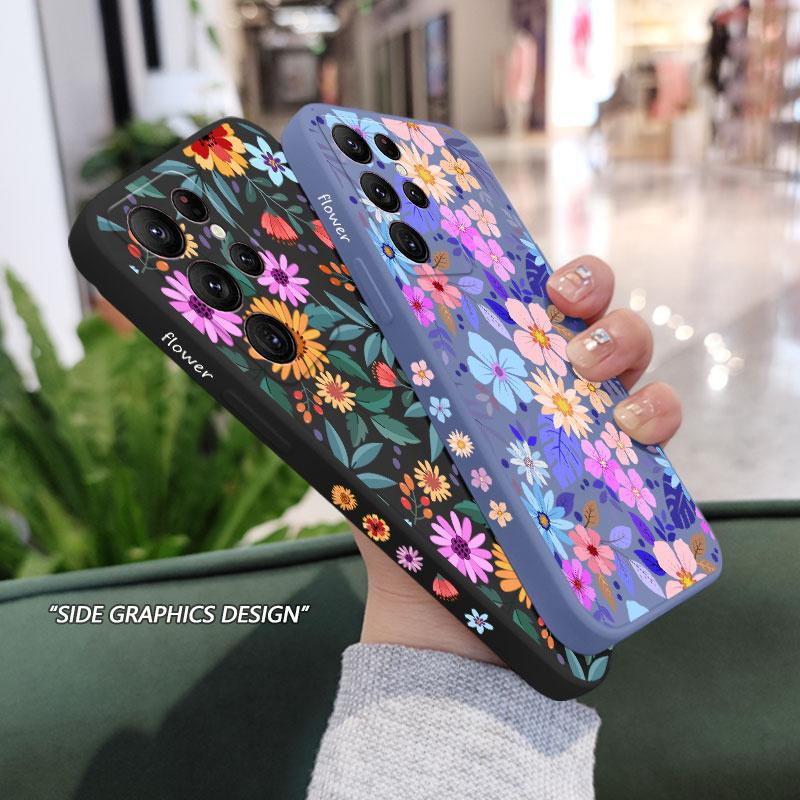 Showy Flowers Phone Case For Samsung Galaxy S25 S24 S23 S22 S21 S20 Ultra Plus FE Note 20 ultra 10 9 Plus Cover