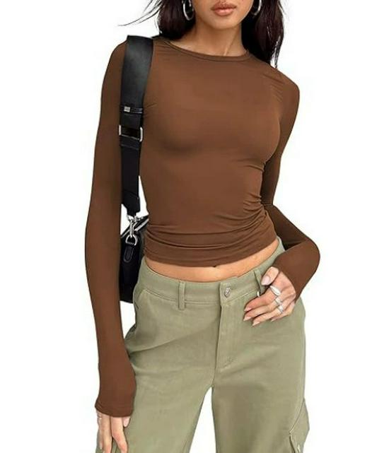 Autumn Long-Sleeve Slimming Pullover: Women's Round Neck Top
