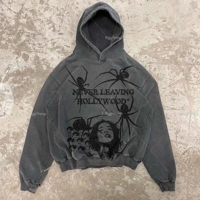 Retro Gothic High Street Harajuku Y2K Hoodie for Men