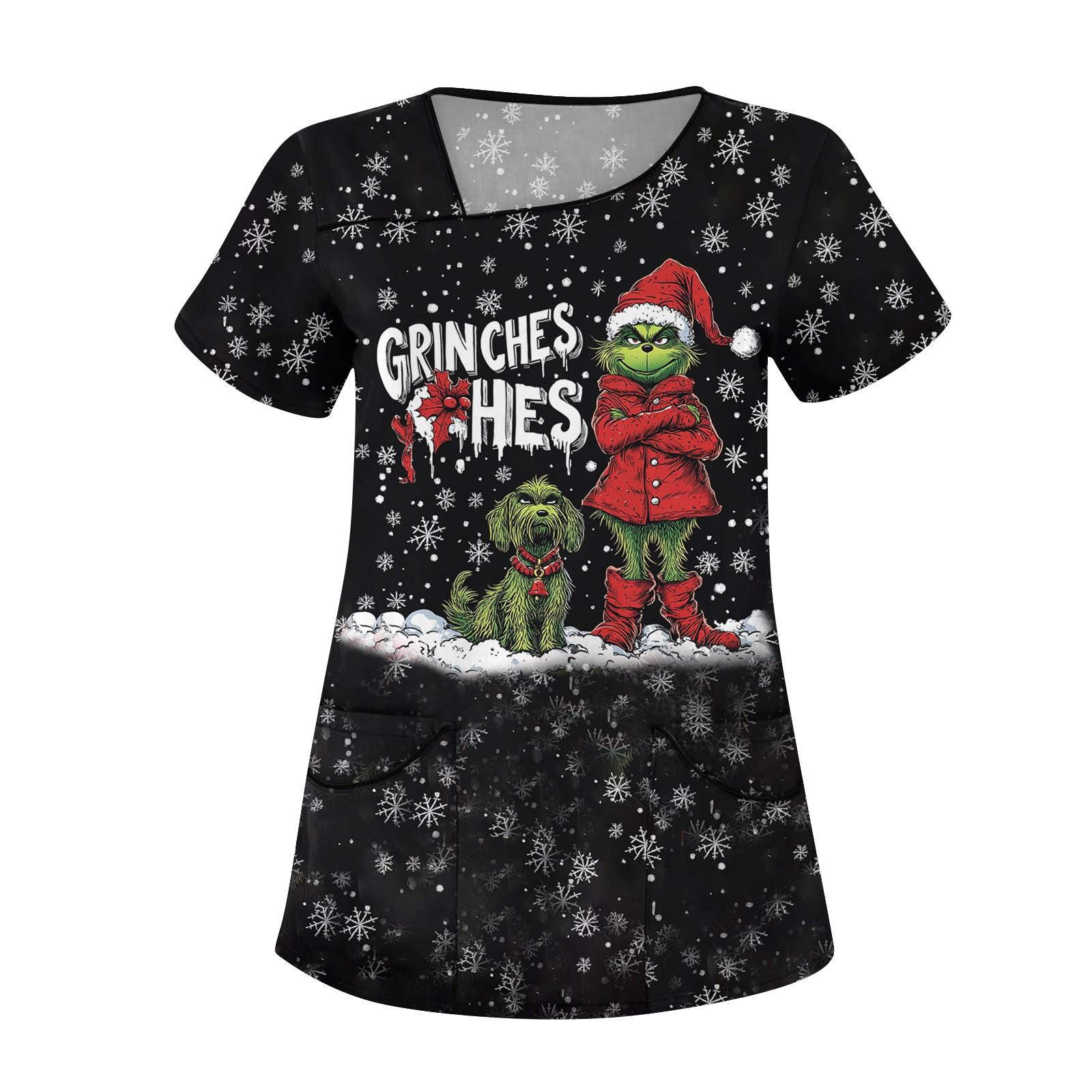 

Женская повседневная рабочая одежда с короткими рукавами и наклонным воротником с принтом и двойными карманами XL арбуз красный