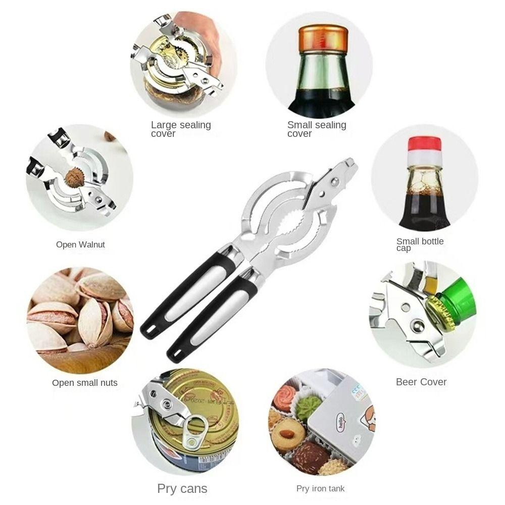 Manual Jar Lid Gripper Stainless Steel Effortless Bottle Opening Tool Can Opener Outdoor Party