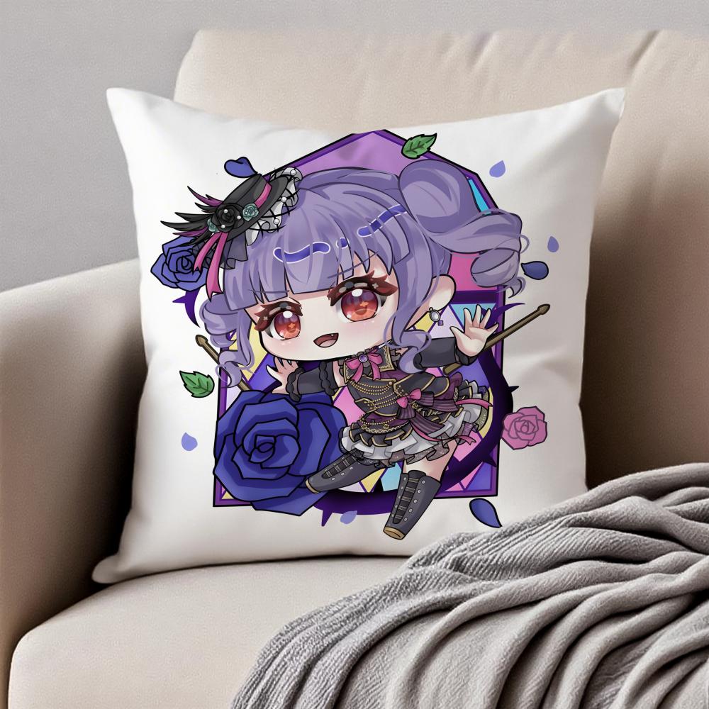 Lovely Anime BBanG Dream Its MyGO Cushion Cover Pillowcase Antidustmite Invisible Zipper Short Plush Sofa Cushion
