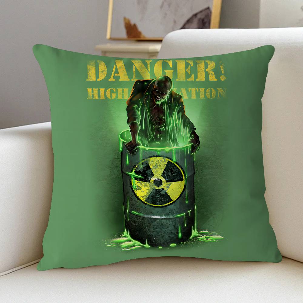 

Креативный логотип радиации Персонализированная подушка Пылезащитный чехол Спальня Детская вечеринка Декоративная наволочка Подарок на день рождения для детей 16x16Inch