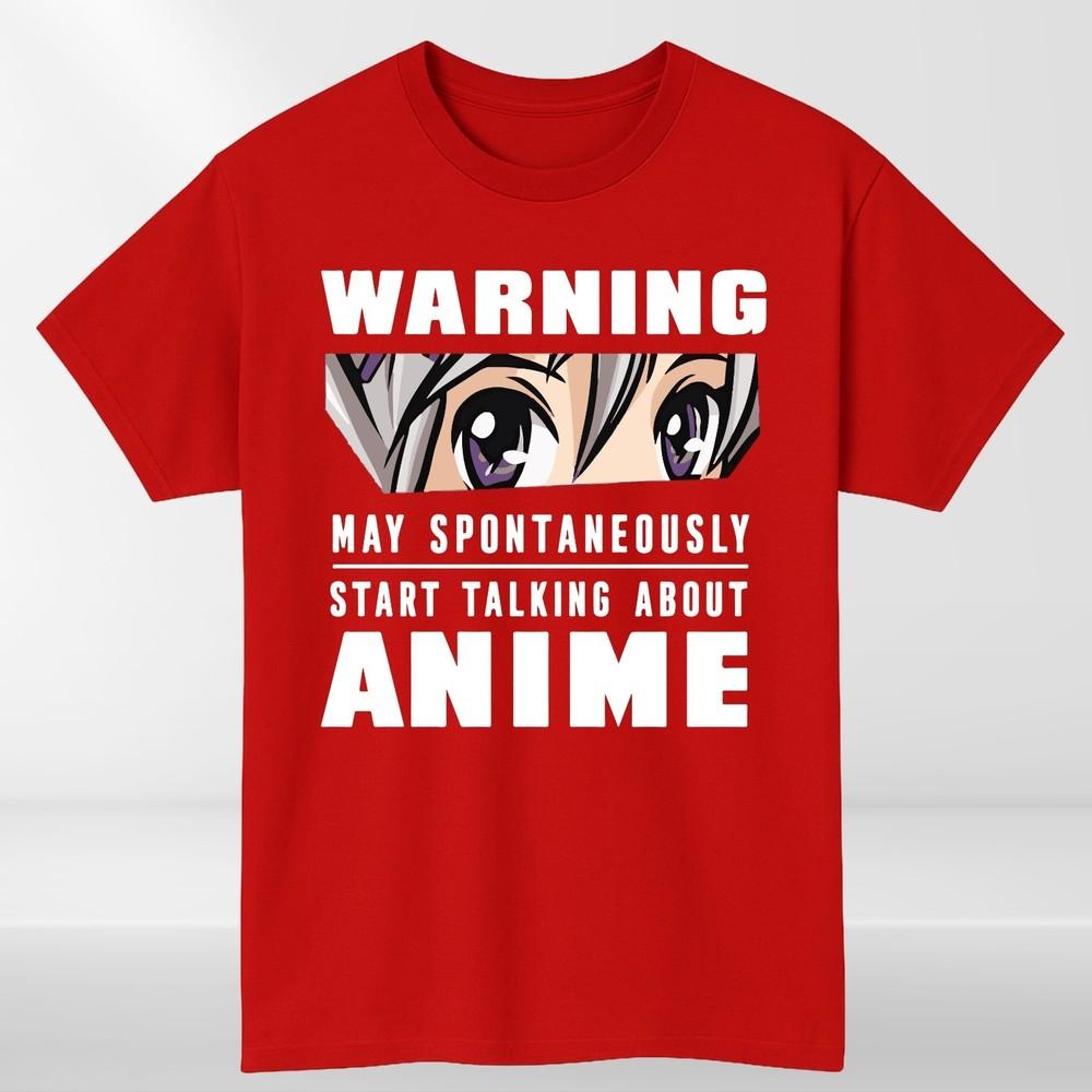 Warning May Start Talking About Anime Funny Unisexs TShirt 100 Cotton S