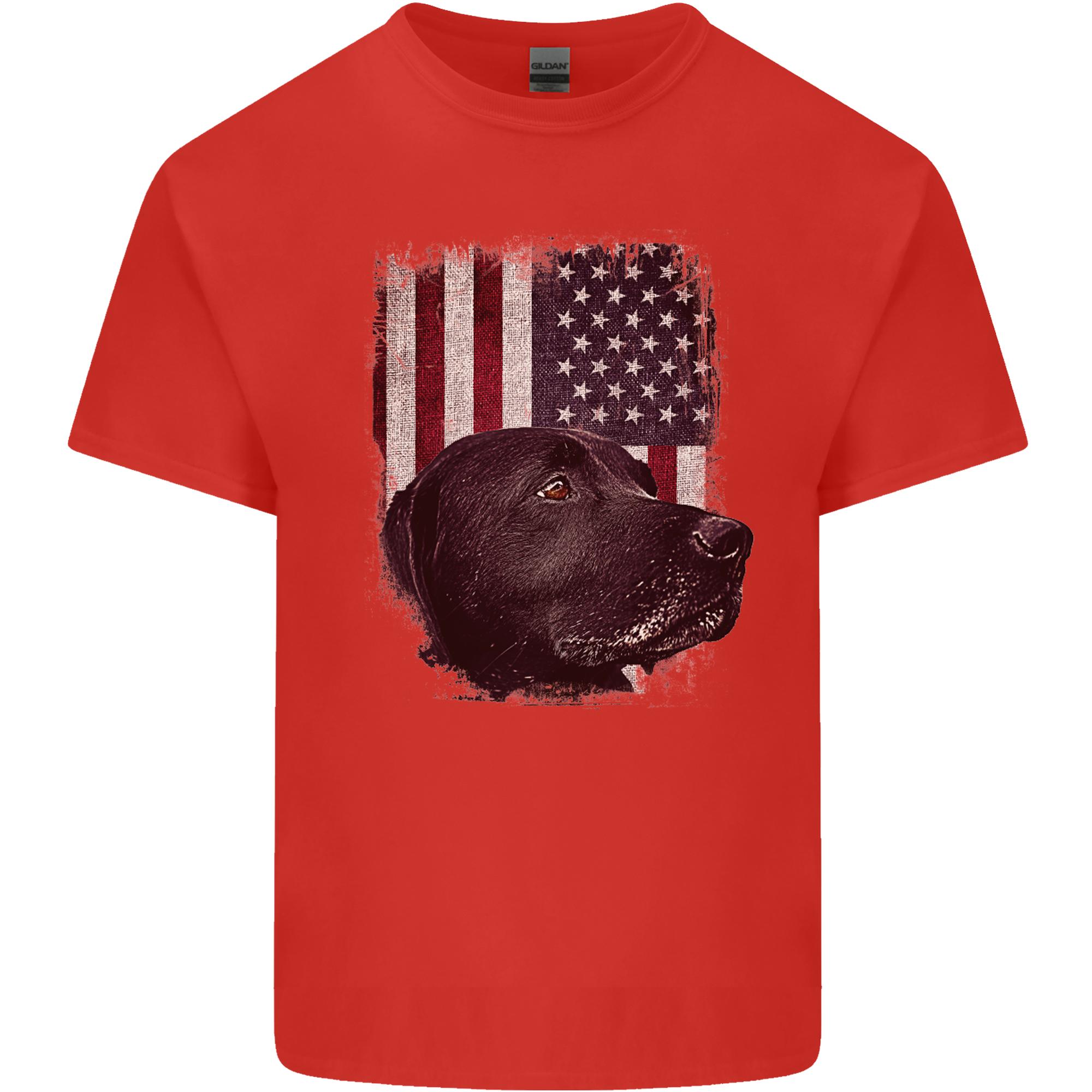 American Labrador USA Flag Dog Unisexs Light Cotton TShirt S