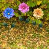 Metal Flower Stake Decorative Garden Stake Outdoor Ground Insert Flower Stake for Lawn Patio Pathway Yard Decor
