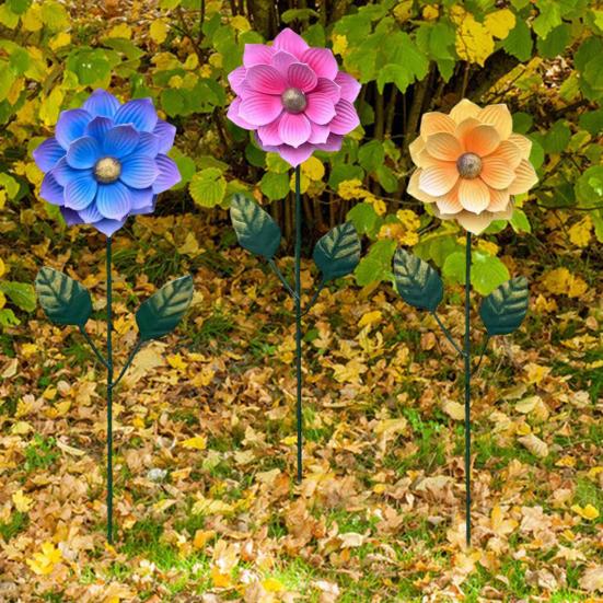 Metal Flower Stake Decorative Garden Stake Outdoor Ground Insert Flower Stake