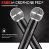 Facmogu Microphone Prop Plastic Realistic Toy for Role Play Halloween Christmas Cosplay Speech Practice Karaoke Costume Birthday Party Souvenir