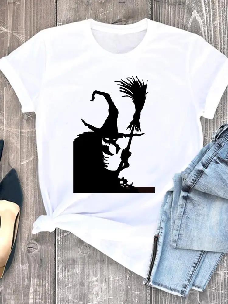 Witch Style Cute 90s Fall Autumn Style Halloween Thanksgiving Tees Ladies Clothing Clothes T Women Graphic Print Tshirts