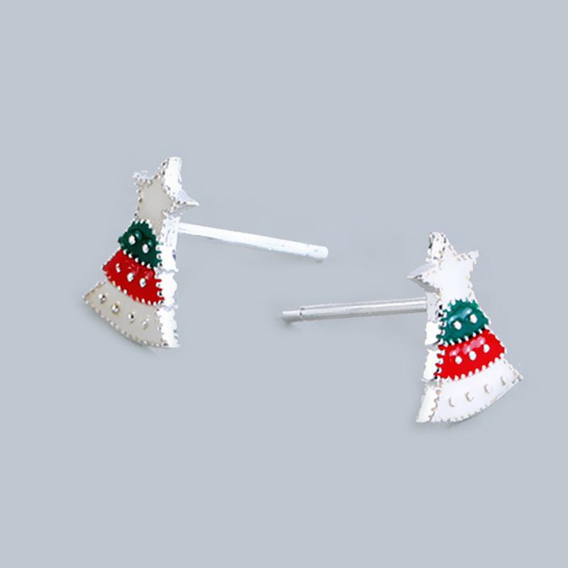 Pentagram Christmas Tree Stud Earrings - Korean Style Cute Mini Autumn/Winter Decor