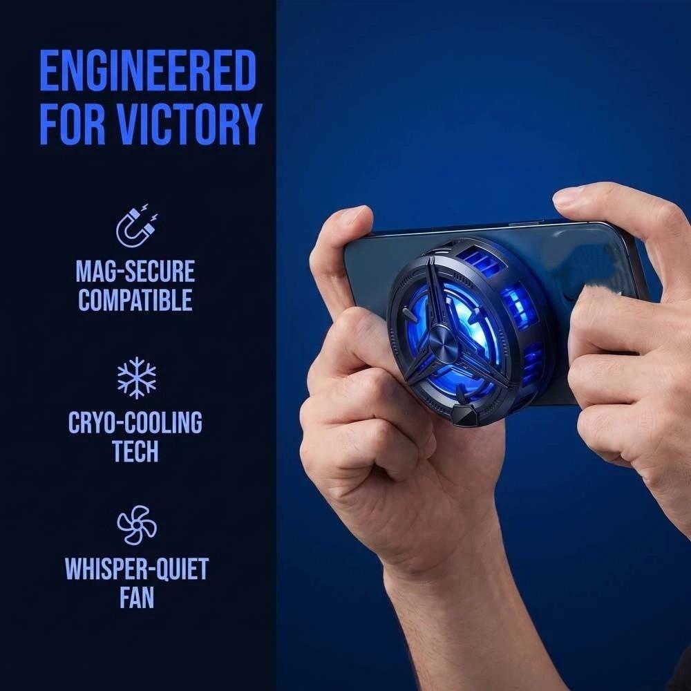 Long Lasting Mobile Phone Cooler With Blue Light LED Light Cooling Fan E-sports Live Streaming