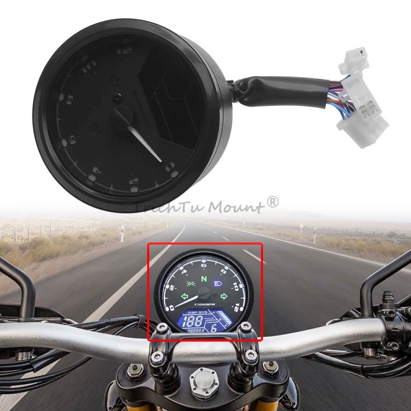 1 Pcs Lcd Digital Motorcycle Speedometer Dc 12V Brand New High Quality Durable Waterproof Anti-Vibration Mechanical Instrument