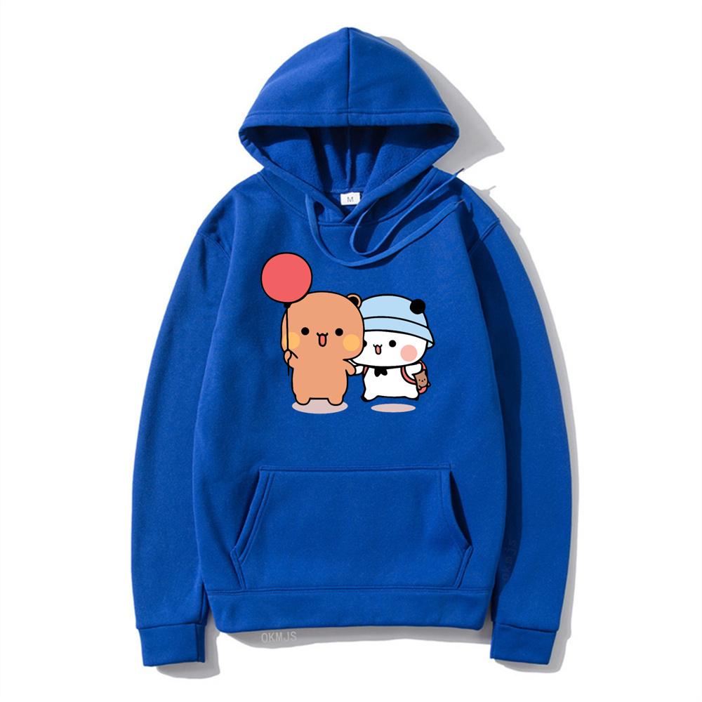 Kreslená Panda Bubu A Dudu Dámská Mikina s Kapucí Plus Size Kawaii Harajuku Kulatý Výstřih Harajuku Unisex Potisk Oblečení s Kapucí