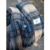 Atmosphere blue coffee plaid scarf women's new warm versatile plaid scarf student couple thickened shawl