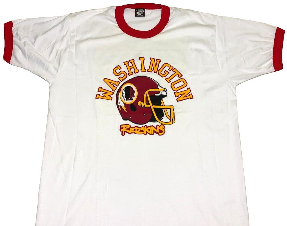 Rare! Washington Redskins NFL Football Team Ringer T-Shirt New! XL Single Stitch Unisex T-Shirt L