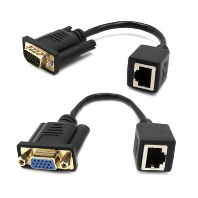 VGA To RJ45 Adapters Cable Female/Male To Female Connectors Extender Line Transfer VGA Signal Over Long Distances