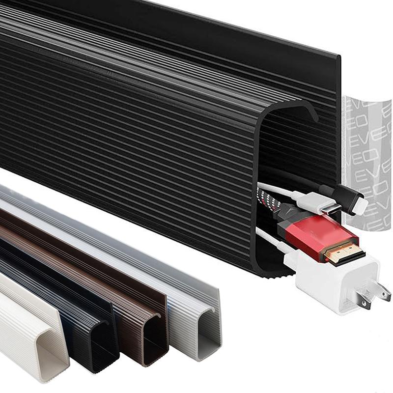 40Cm/15.75Inch Under Desk Cable Management Tray Pvc Power Wire Hider Strip Cord Holder Wire Organizer Cable Raceway