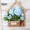Wooden Wall Vase Planter, Creative Hanging Flower Pot Basket for Indoor Plants Mounted Planter Cafe Faux Flowers, Rustic Decor Living Room Balcony