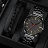 Fashion Men Black Quartz Watches for Man Luxury Men Business Watches Casual Clock Reloj Hombre (Without Box) Relógios Masculino