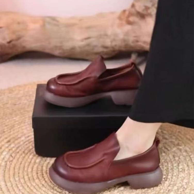 Soft-soled Casual Single Shoes Women's Comfortable Platform Soft Leather Autumn New Fashion Small Leather Shoes