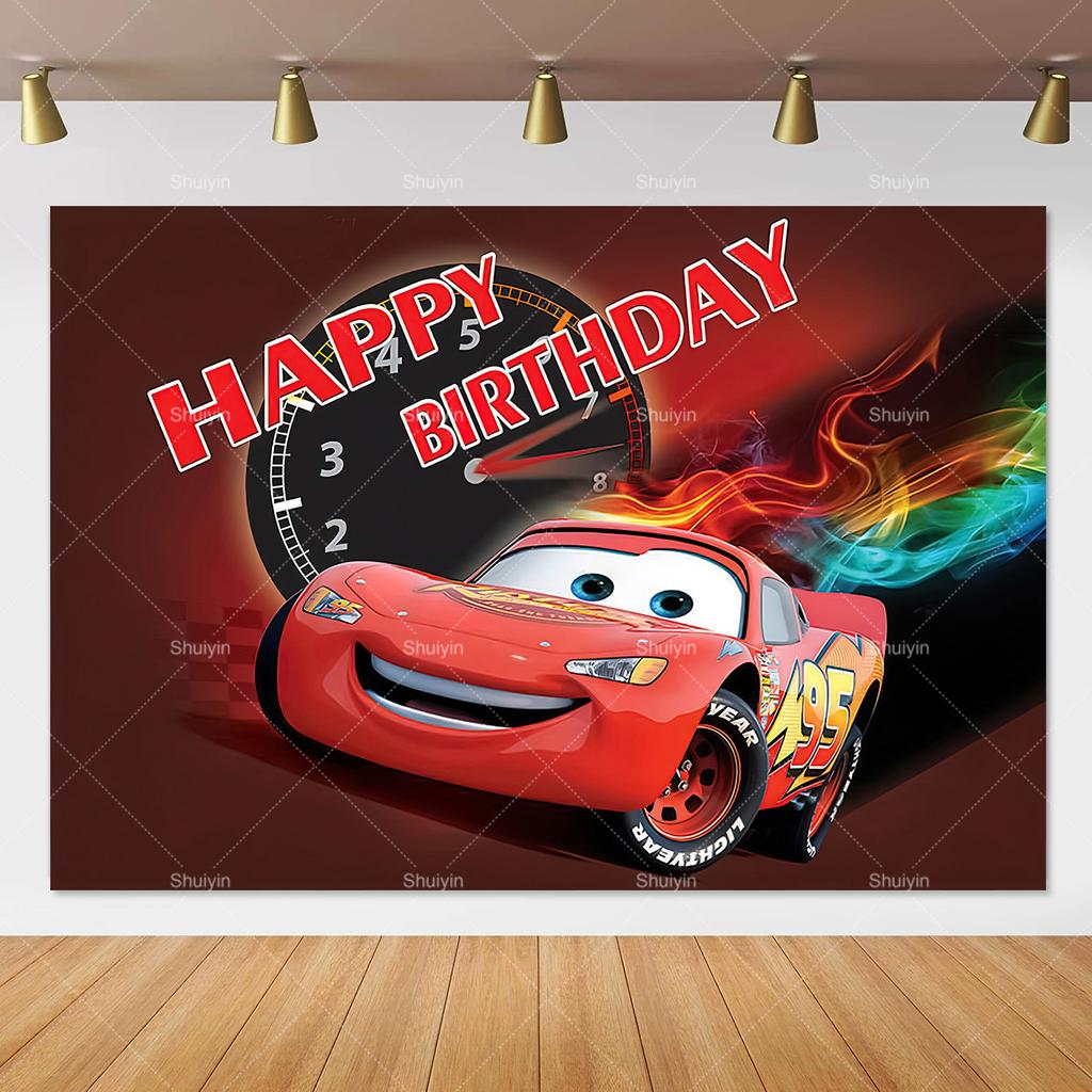 Disney Pixar Cars Lightning Mcqueen photo background for birthday party, studio photo background for kids, babies and baby welcome parties, AS41