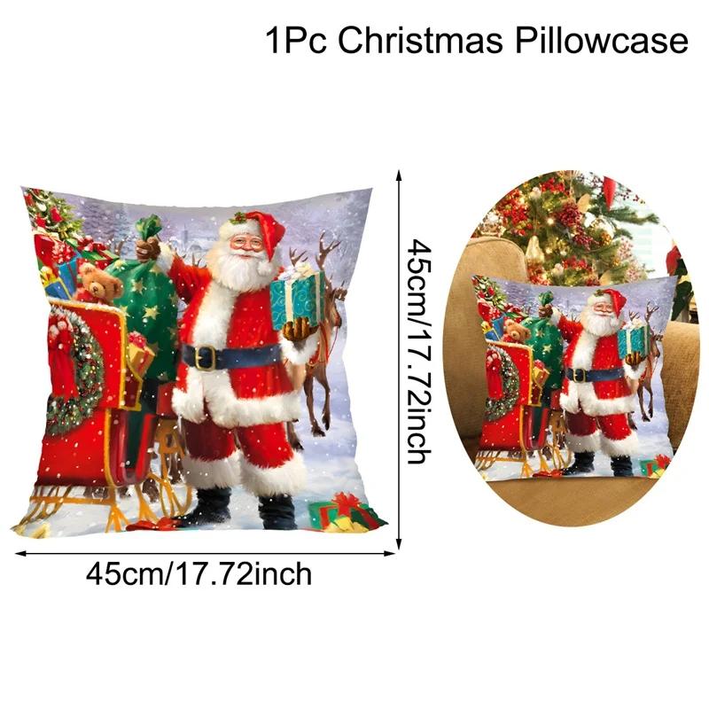 Christmas Cushion Cover Santa Decorative Throw Pillow Case Christmas Decorations For Home Navidad Natal Gifts New Year