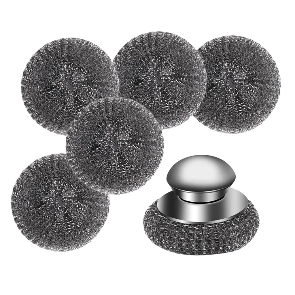 Heavy Duty Steel Wool Scrubber Scouring Pad for Cleaning Sinks, Cookware, and Kitchen Surfaces Cleaning Pad 1set