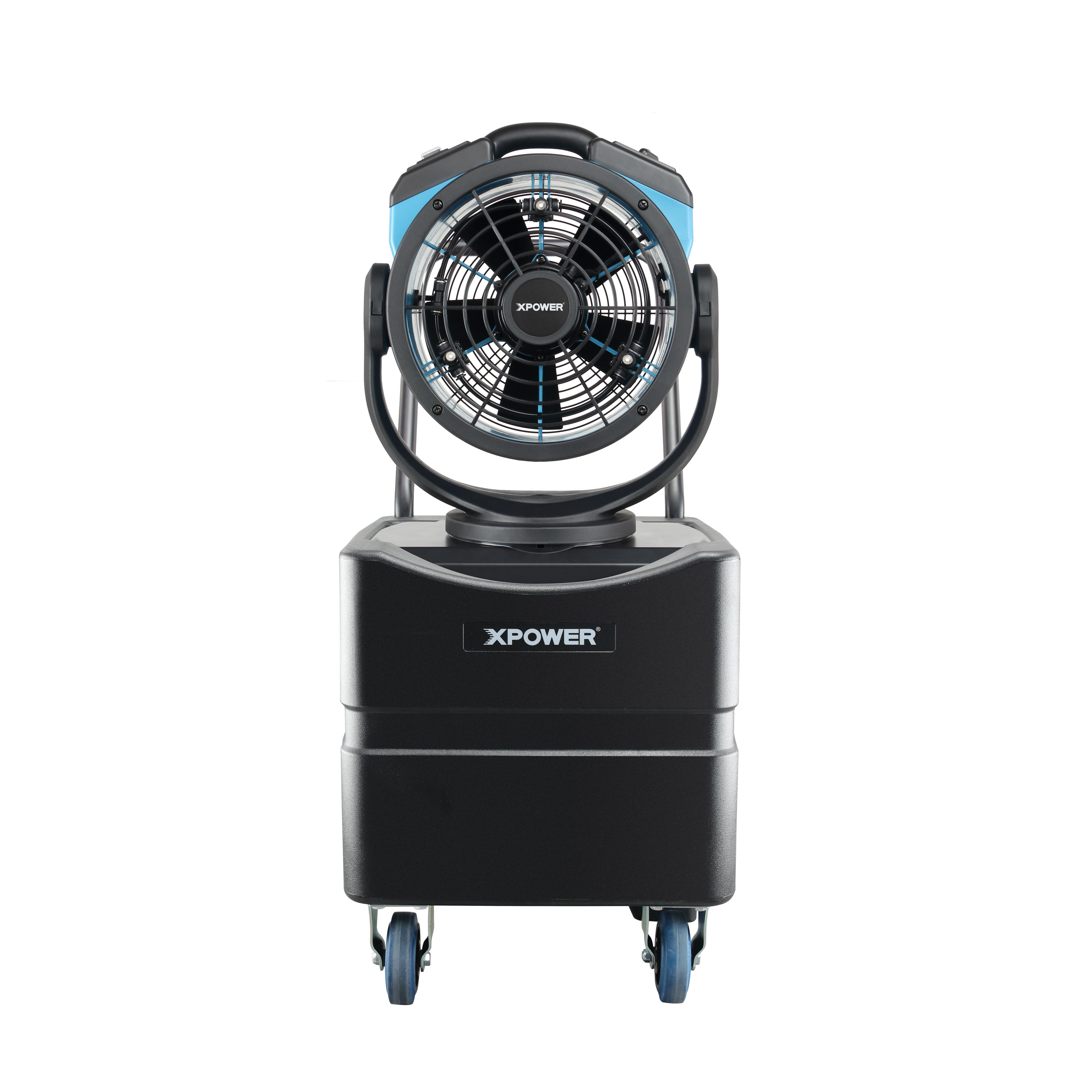 XPOWER FM-68WK Multi-purpose Oscillating Misting Fan with Built-In Water Pump and WT-45 Mobile Water Reservoir Wheels & Pump Air Circulators 45L Tank EU Plug