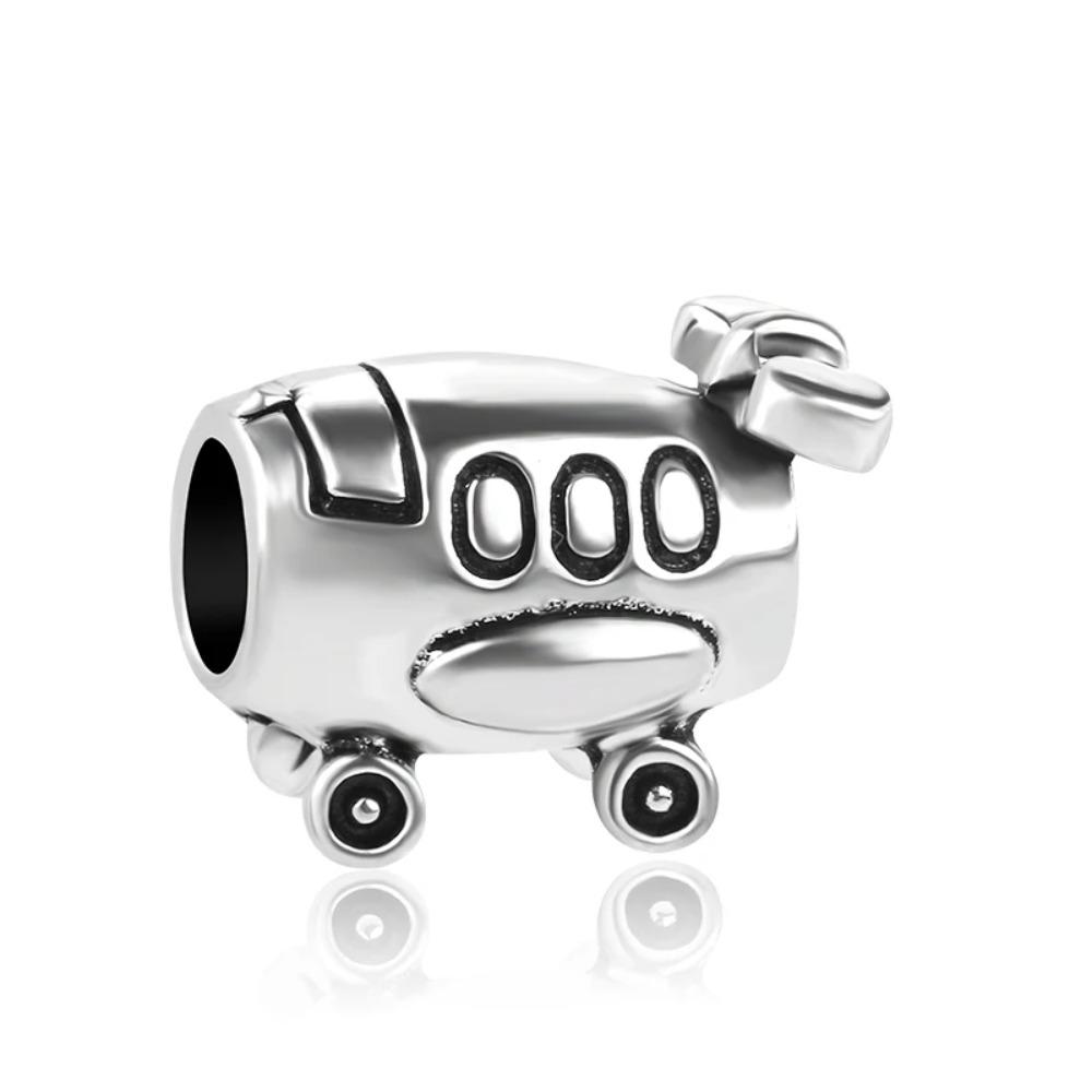 Charms Perline in Argento 925 Bicicletta Treno Vagone Casco per Creazione Gioielli Ciondolo Fai da Te Bracciale Collana Regalo