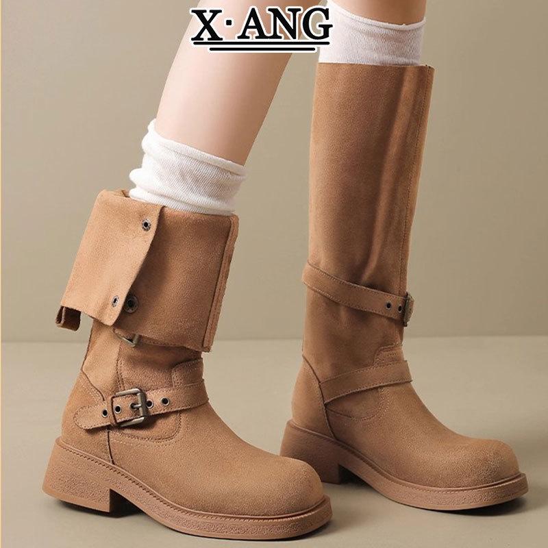 

Версия из коровьей кожи, но женские ботфорты до колена, одинарные ботинки, толстый каблук, тонкие высокие ботинки, длинные ботинки, ковбойские ботинки в западном стиле Maillard 40