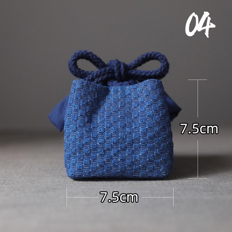

Large Denim Tea Set Carry Bag for Teapot with Four or Six Cups Portable Storage Organizer for Travel Outdoor Use No Cups only bag no others