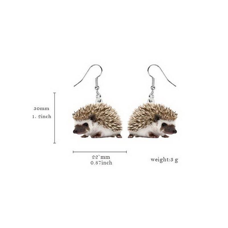 Hedgehog Shaped Dangle Earrings Lightweight Animal Design Drop Earrings for Women Girls Fashion Jewelry Accessories