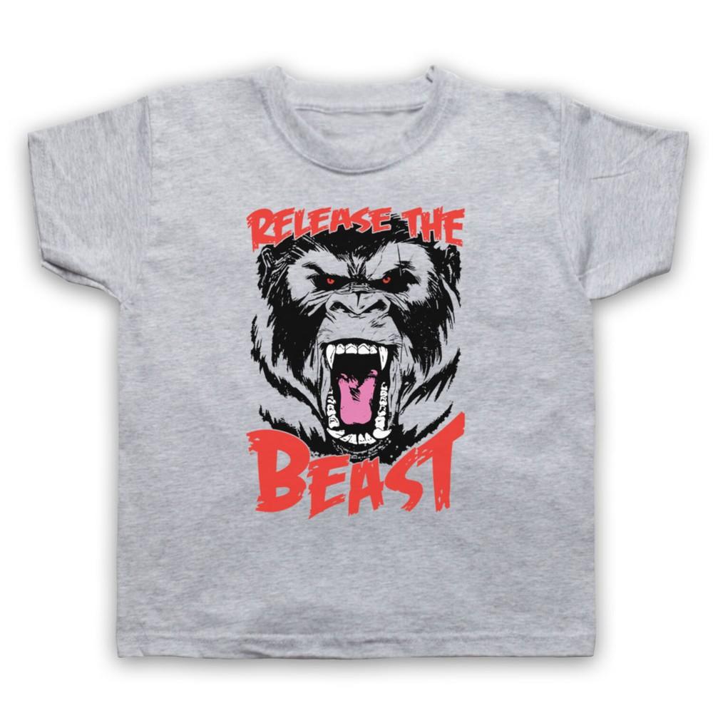 Release The Beast Gym Workout Slogan Bodybuilding Kids Childs T-Shirt S