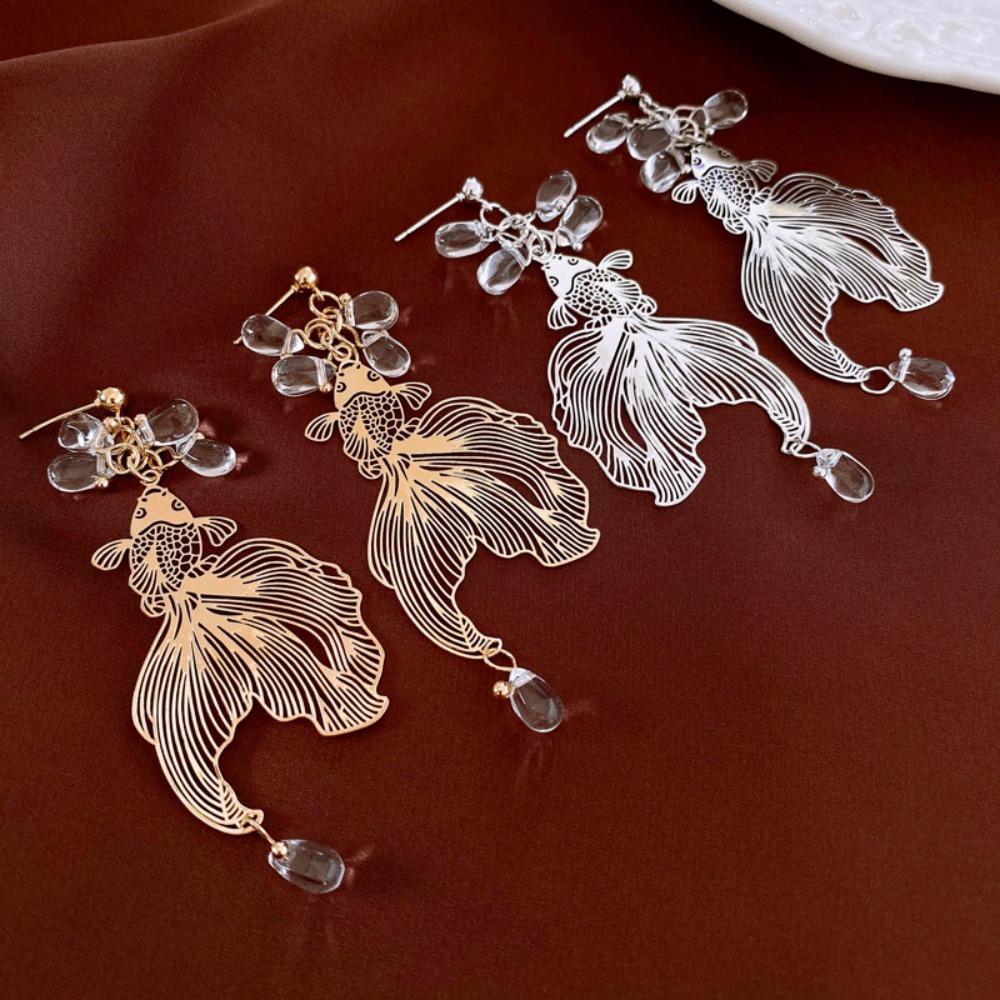 Accessories Goldfish Earrings Ear Jewelry Metal Dangle Earrings Goldfish Eardrop  Women