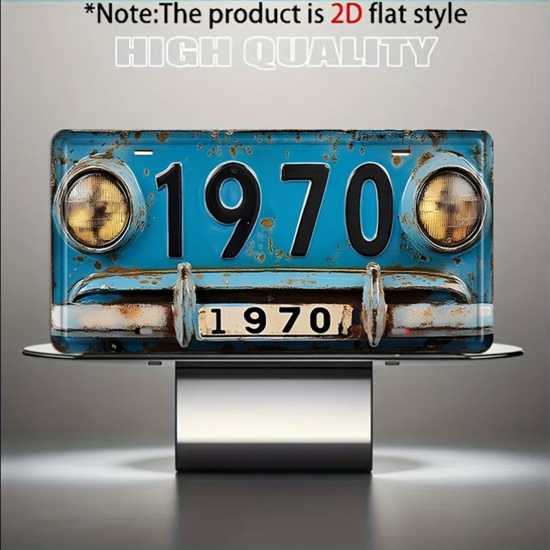 

D Flat pc Vintage Light Blue Car Front Metal License Plate Decoration Plaque And Ornament Classic Art DecorSuitable 15x30cm(5.9x7.8inch)