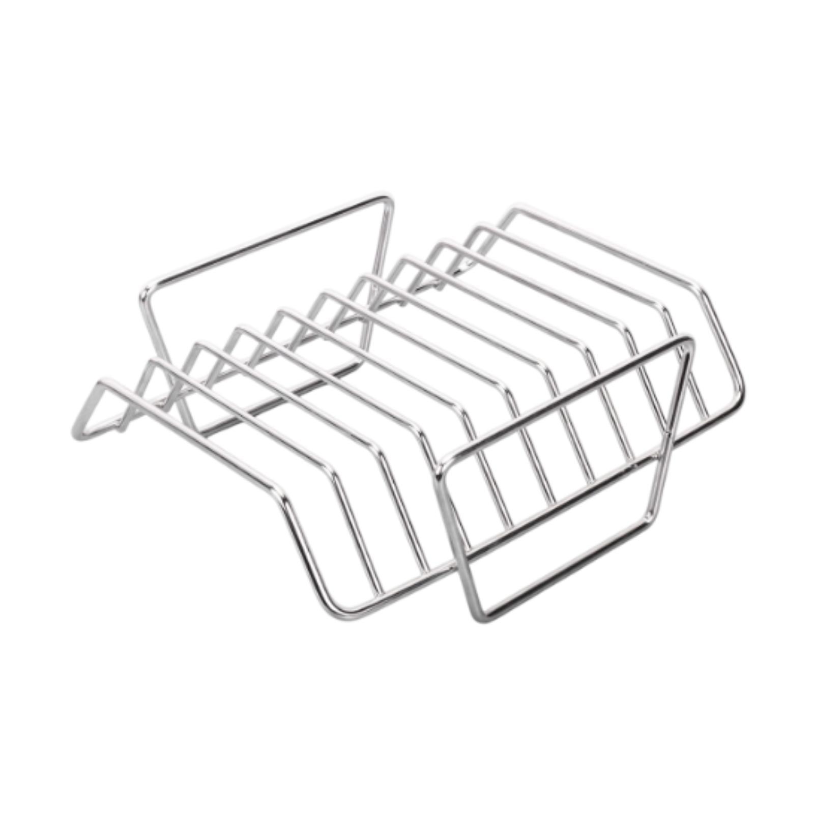 

Grill Versatile Portable with Handles Sturdy BBQ Tool Roasting Rack Steel Roasting Stand for Kitchen Picnic Travel срібний