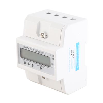 Digital LCD 3 X 20(80A) Three Phase Four Wire Din Rail KWh Electronic Energy Meter
