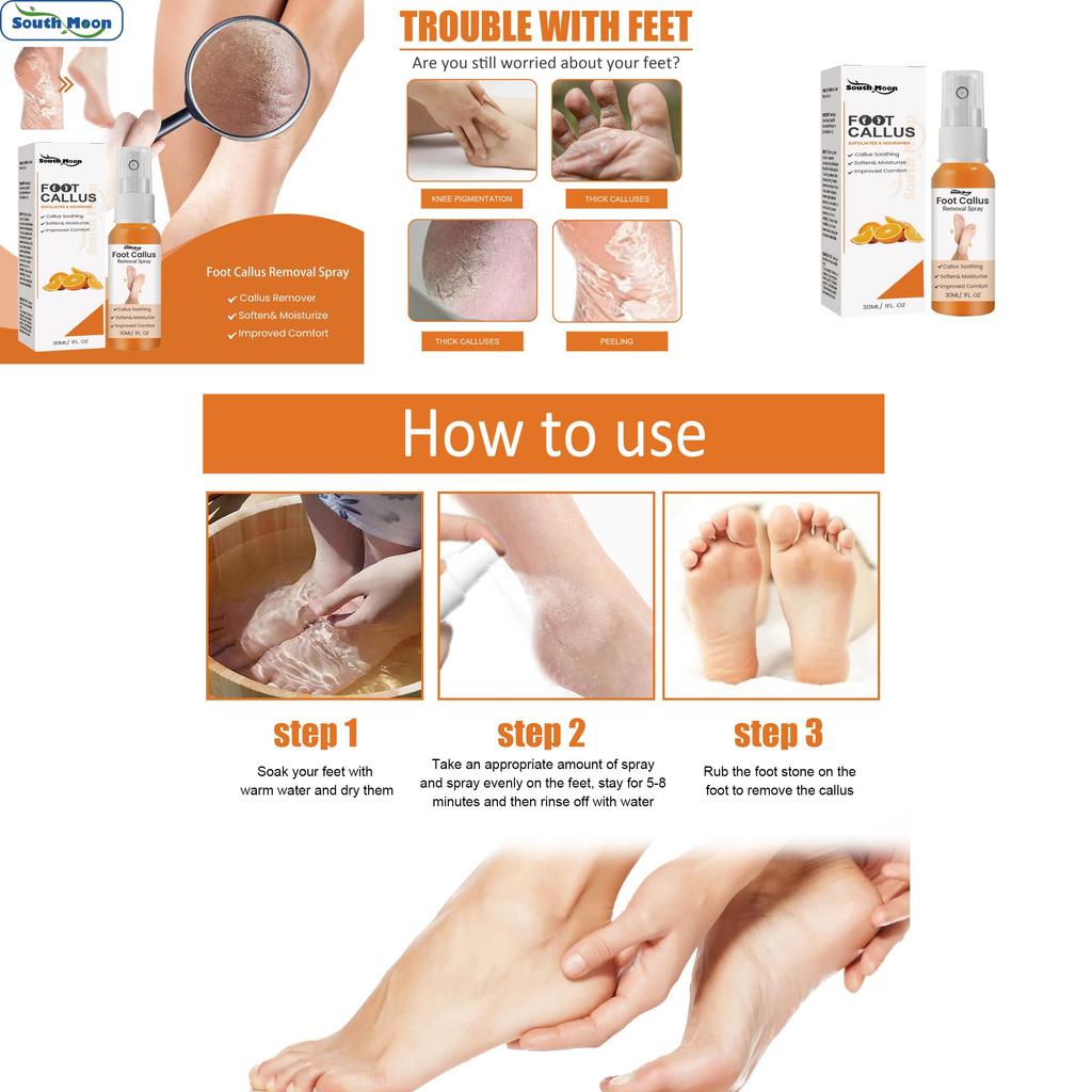 South Moon Foot Exfoliating Spray Moisturizing Dead Skin Removal Hydrating