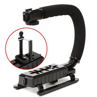 Stabilisator-Handgriff mit Smartphone-Clip für Fotografie von und mehr R-STYLE Low-Angle Kinder, Haustiere, (Schwarz)