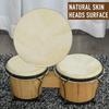 Wooden Bongo Drum Set diameter 7.75" & diameter 7" w/ Drum Head, Percussion Instrument, Drums, Tuning Wrench For Adults Beginners