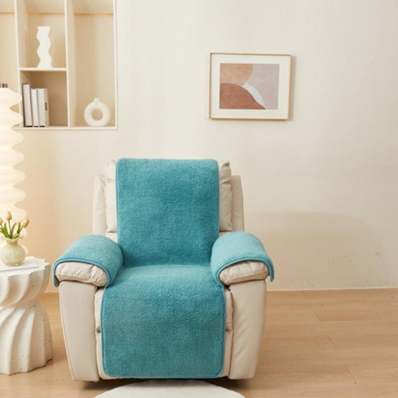 Armrest Cover Lambswool Recliner Slipcover Soft and Durability Chair Protector for Living Room or Bedroom