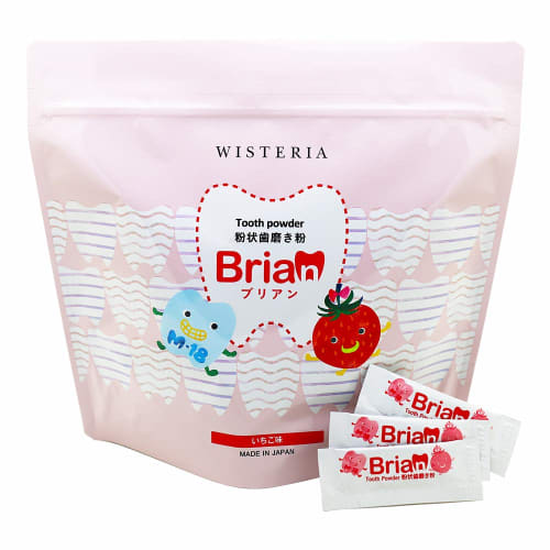 

[Toothbrushing Tips for the Terrible Twos] Brian Children s Toothpaste, 0.5g x 60 Packets, Strawberry Flavor, Powder Type, No Additives, Official Webs