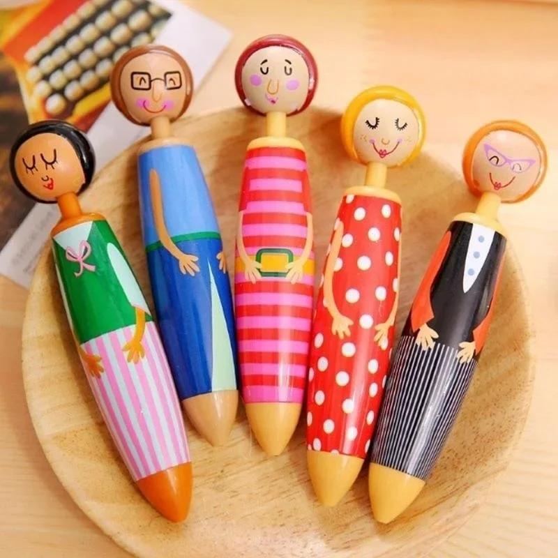5PCS Cute Fun Cartoon Ball-point Pen Doll Pen Student Office Stationary Gift  Funny Pen