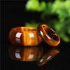 Natürlicher Tigerauge Stein 6-12 Größe Ring Chinesisches Jadeit Amulett Mode Charme Schmuck Handgeschnitztes Handwerk Geschenke für Frauen Männer