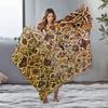 Bohemian Floral Vintage Paisley Ethnic Print Throw Blanket Sofa Bed Cover Decorative Cushion Warm Warm Fleece Blanket
