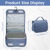 Foldable Hanging Travel Bag Polyester Portable Toiletry Washbag with Hanging Hook Waterproof Cosmetic Bag for Bathroom Storage