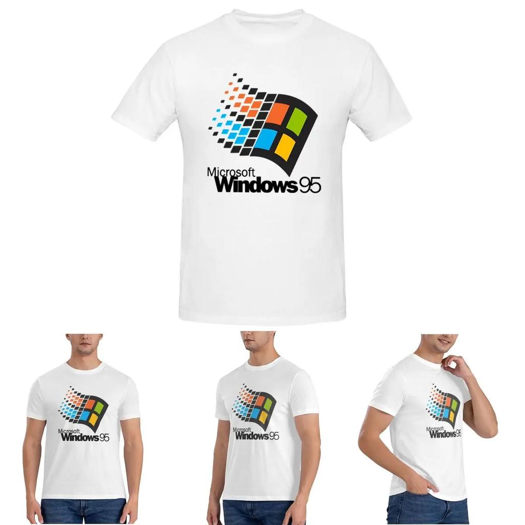 T-shirt Piccola Windows 95 Unisex Cotone Taglie Forti T-shirt Unisex Manica Corta Girocollo Abbigliamento Estivo Top S6xl