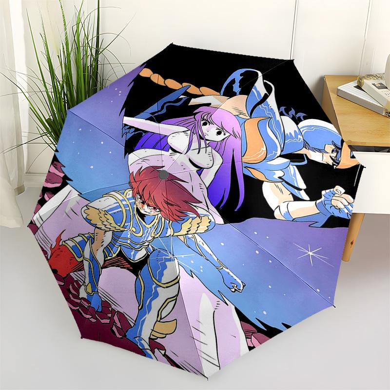 1pc Fantasy Heroes Auto-Folding Umbrella: Portable 3-Fold Design with Iron Frame, Perfect for Fans, Travelers, Everyday Use, and Festive Gifts!T007