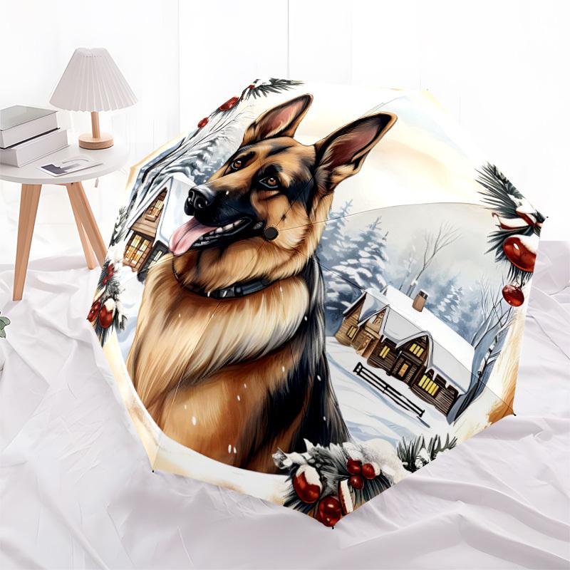 1pc Winter Dog Automatic Folding Umbrella, Sturdy And Durable Automatic Folding Umbrella with 8 Ribs, Convenient for Outdoor Use029