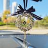 Women S Four Leaf Clover Rhinestone Crystal Car Pendant Interior Decoration